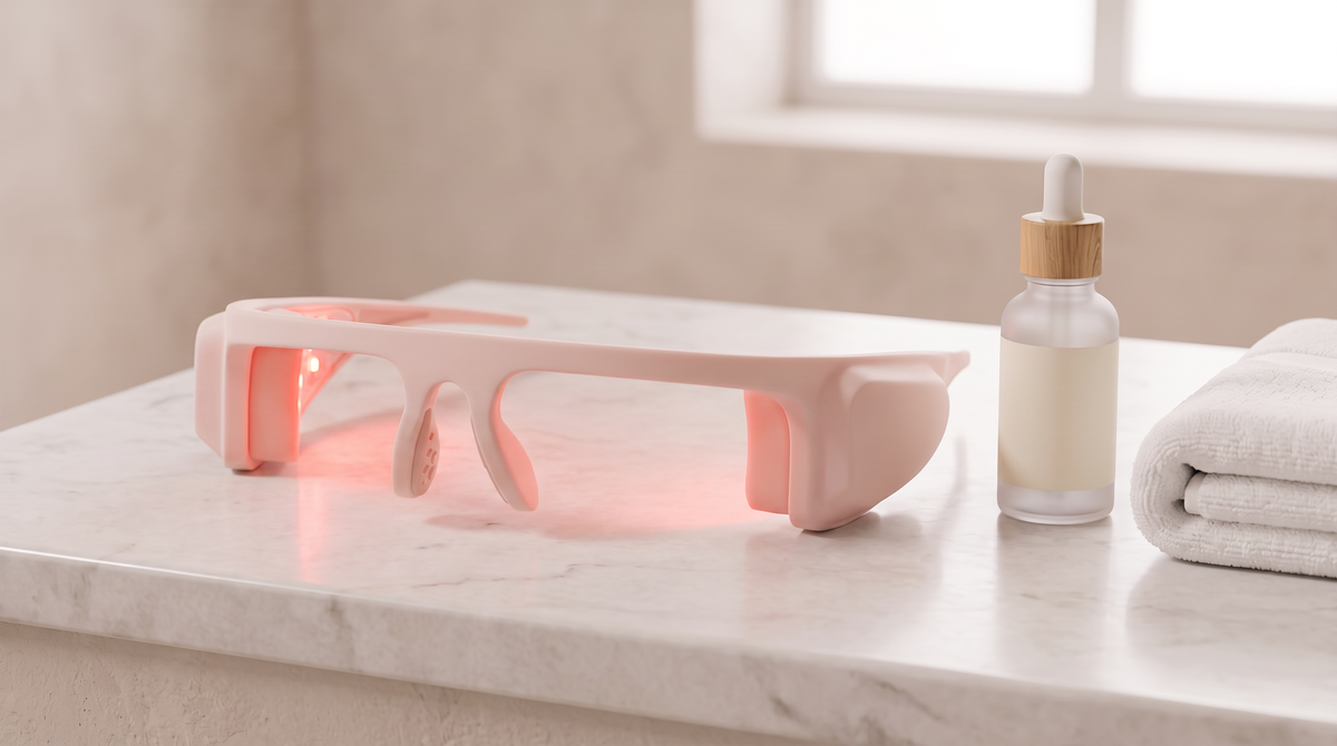Gafas de Luz Roja LED para Ojos – Antiarrugas y Antifatiga