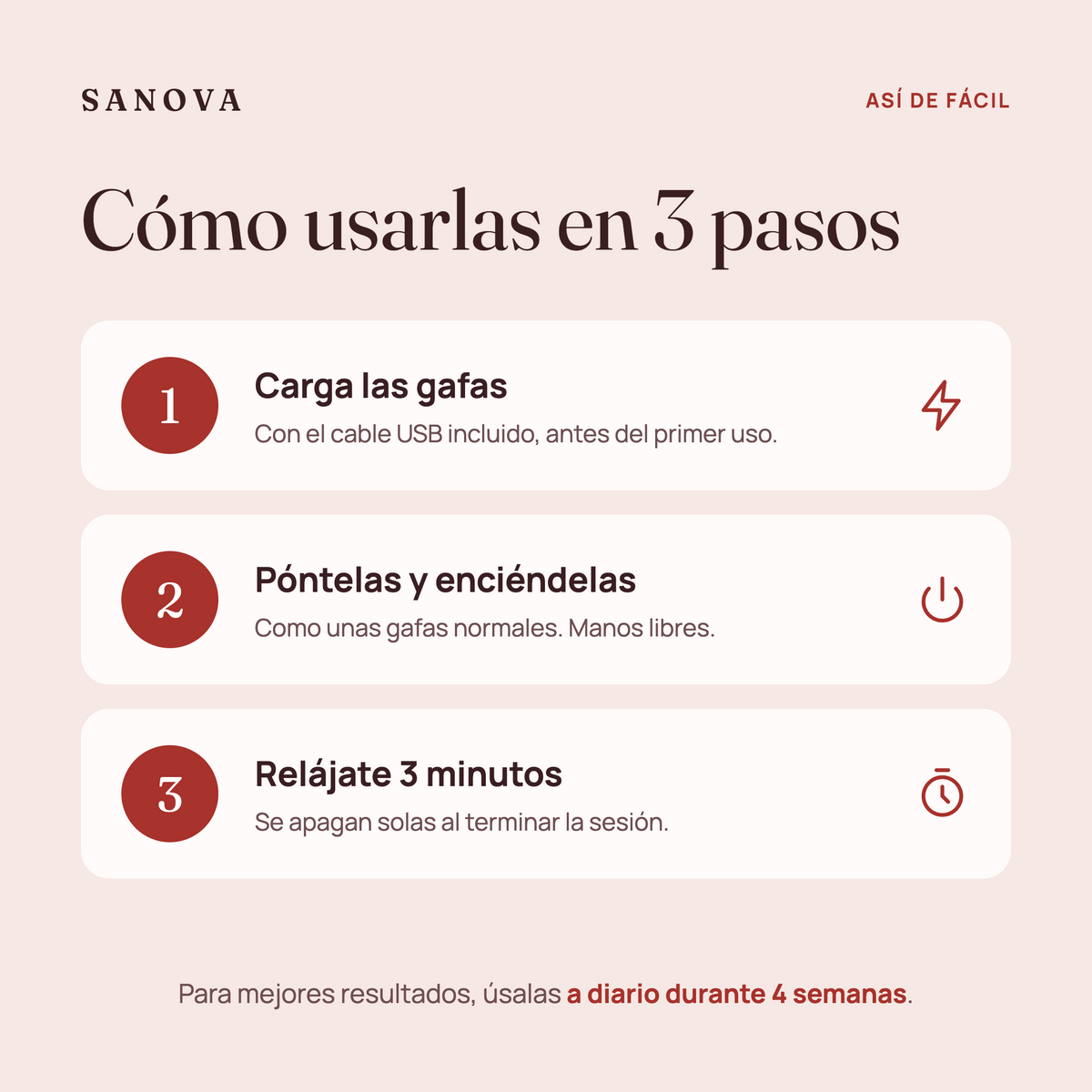 Gafas de Luz Roja LED para Ojos – Antiarrugas y Antifatiga