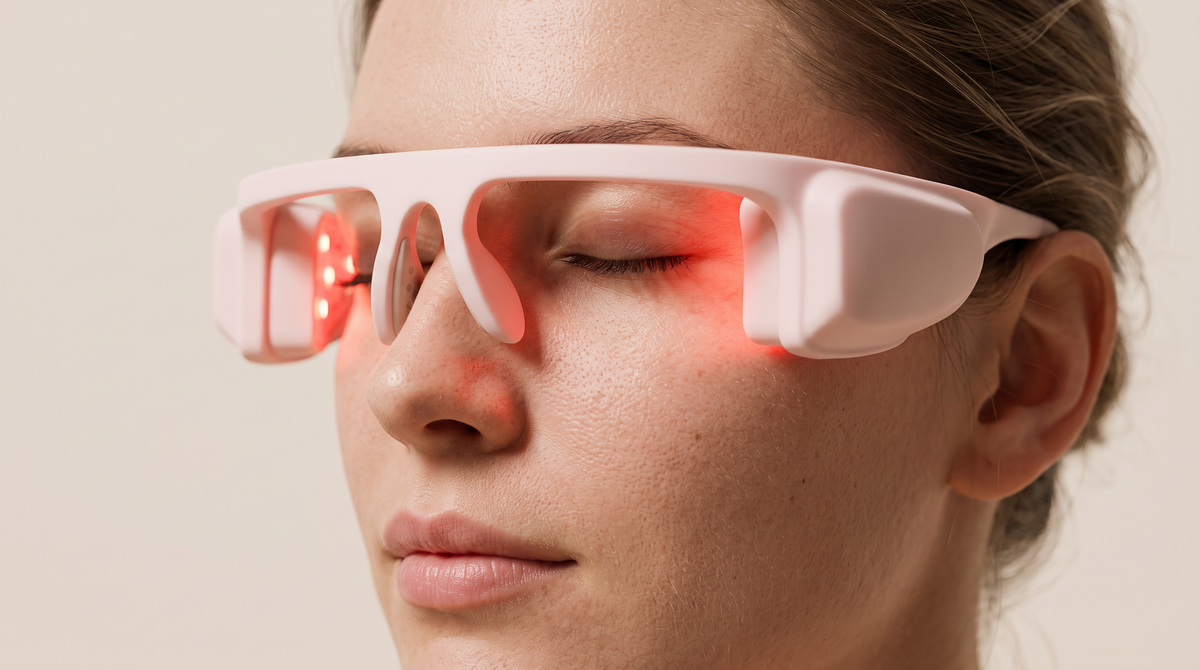 Gafas de Luz Roja LED para Ojos – Antiarrugas y Antifatiga
